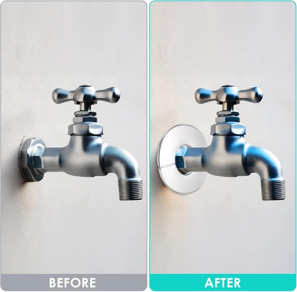 Bruislard Silver Faucet Flanges Stainless Steel Pipe Covers-6
