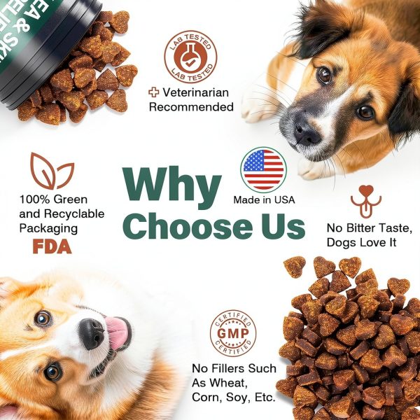 KLOMKMCL Dog Flea Chewables Natural 3in1 Prevention for All-5