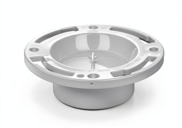 Oatey 3 Inch Toilet Flange PVC White Floor Mounted-7