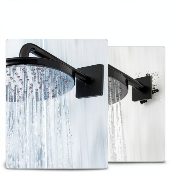 Yinkin Black Square Shower Arm Flange Stainless Steel-1