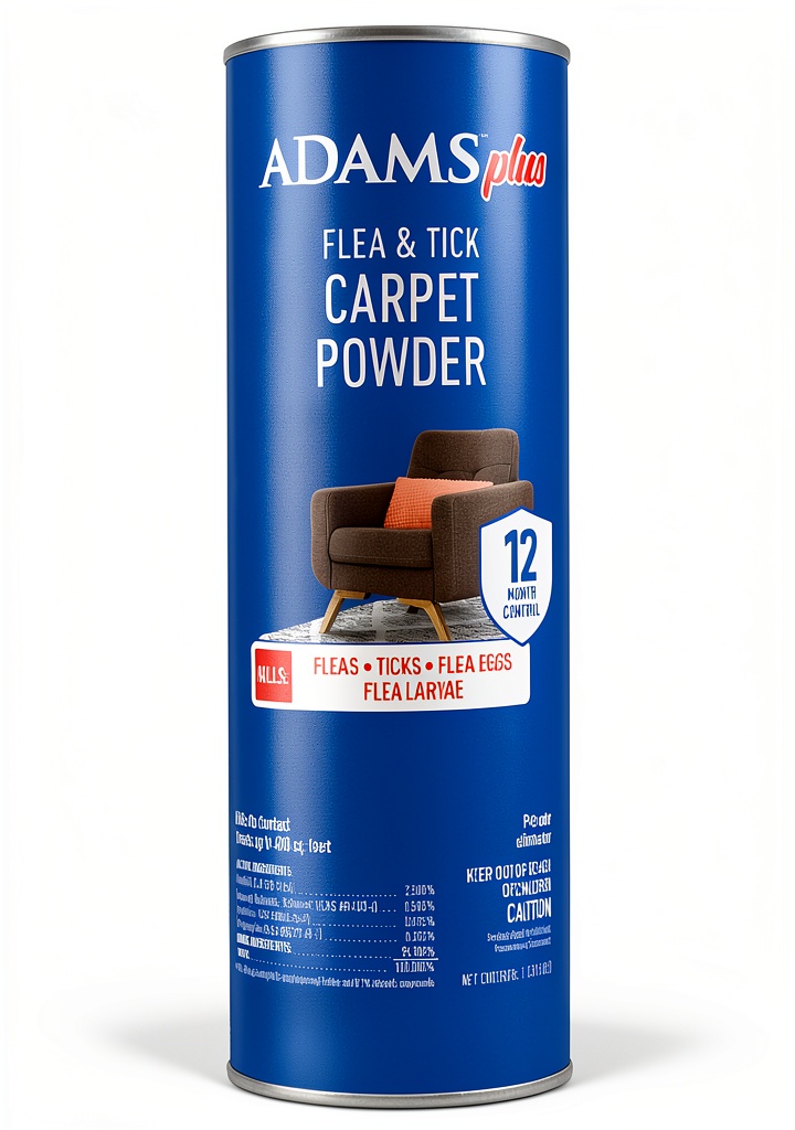 ADAMS Flea Powder applied on a carpet surface