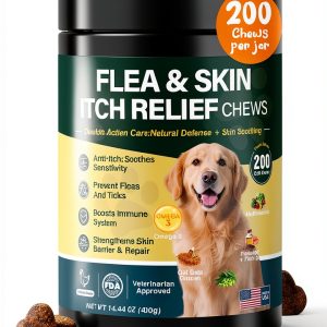 KLOMKMCL Dog Flea Chewables Natural 3in1 Prevention for All-0