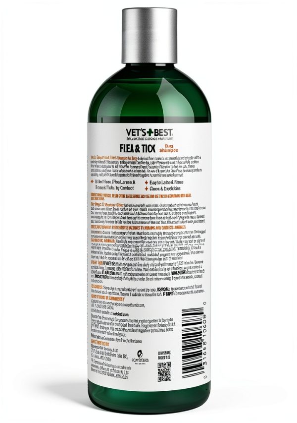 Vets Best Natural Flea Tick Shampoo Dogs Puppies-1
