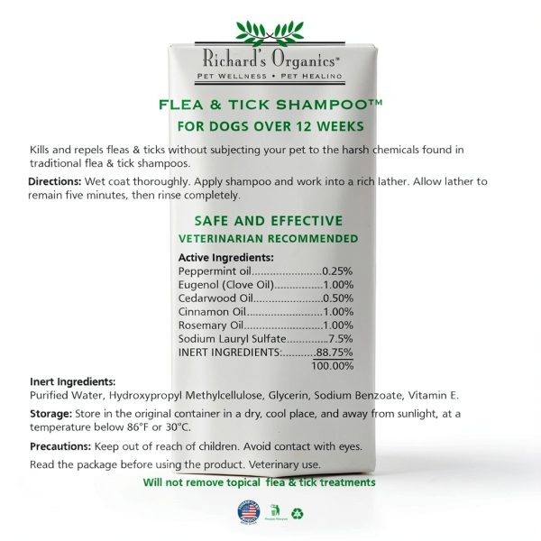 Richards Organics Flea Tick Shampoo Natural Oils Dog Care-1