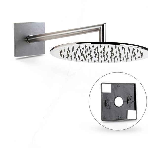 PEOVLVN Shower Flange Cover ABS Black Hole Cover Plate-3