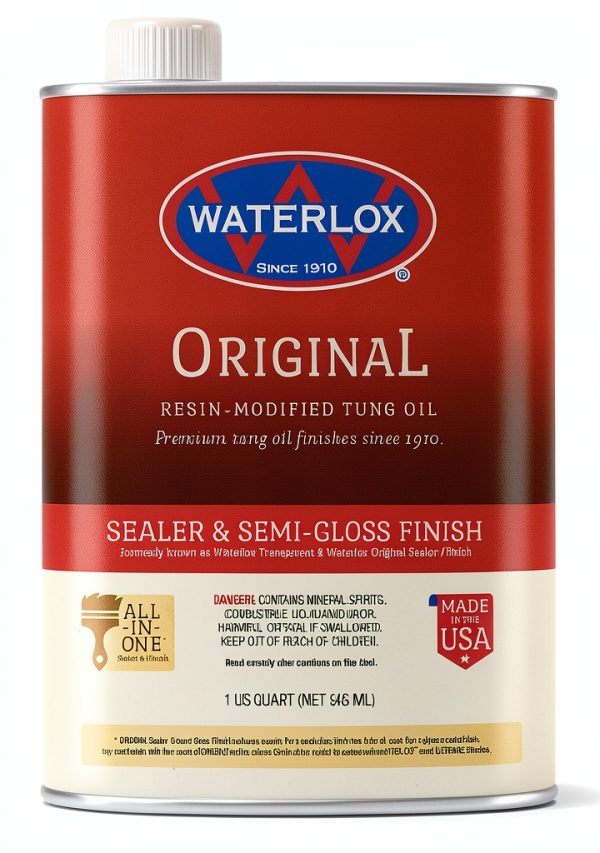 Waterlox QT MED WD Seal/Finish 1 Quart High Gloss Amber Liquid Finish-0