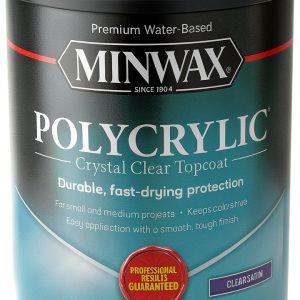 Minwax Polycrylic Satin Clear Protective Finish 1 Quart Water Based-0