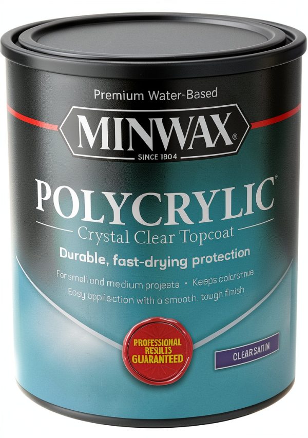 Minwax Polycrylic Satin Clear Protective Finish 1 Quart Water Based-0