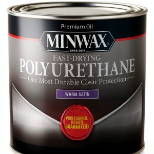 Minwax Fast Drying Polyurethane ½ Pint Warm Satin Wood Finish-0