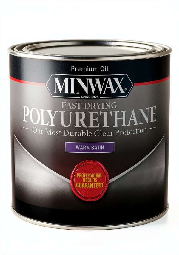 Minwax Fast Drying Polyurethane ½ Pint Warm Satin Wood Finish-0