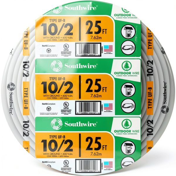 12/2 UF Wire Southwire 13055922 50ft Copper Direct Burial Cable-1