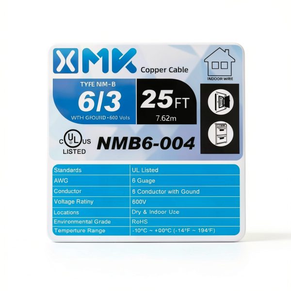 NM-B 6/3 Wire XMK 25ft Copper Residential Electrical Cable with Ground-1