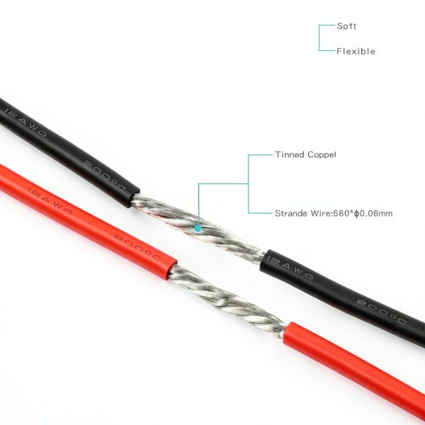 BNTECHGO 12 Gauge Silicone Wire 10 ft red and 10 ft Black Flexible 12 AWG Stranded Tinned Copper Wire-2