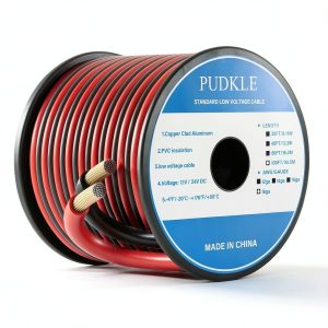 18 AWG CCA 2‑Conductor Wire 100FT Red/Black – PUDKLE PVC Cable-0