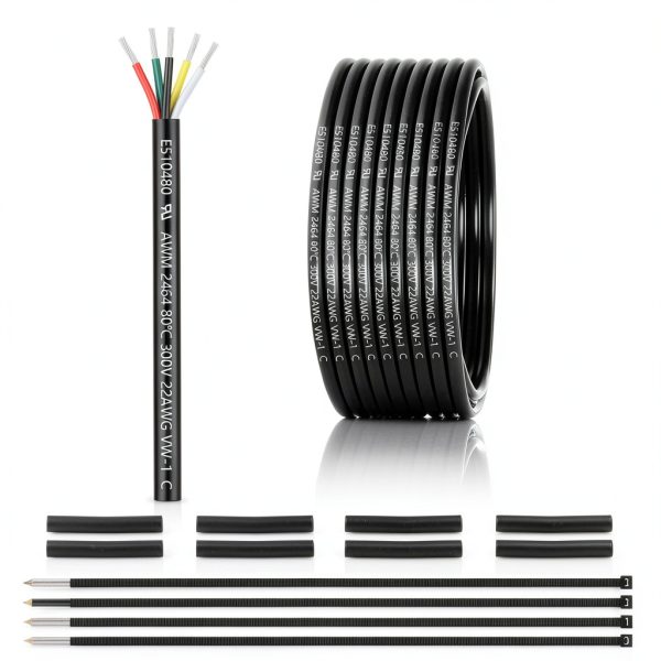 22 Gauge 5 Conductor Electrical Wire ENERJOUR UL2464 Tinned Copper PVC-0