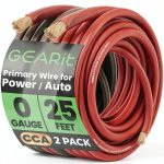 GEARit 0 Gauge Wire 25ft Ground Cable Black Red CCA for Amplifier-0
