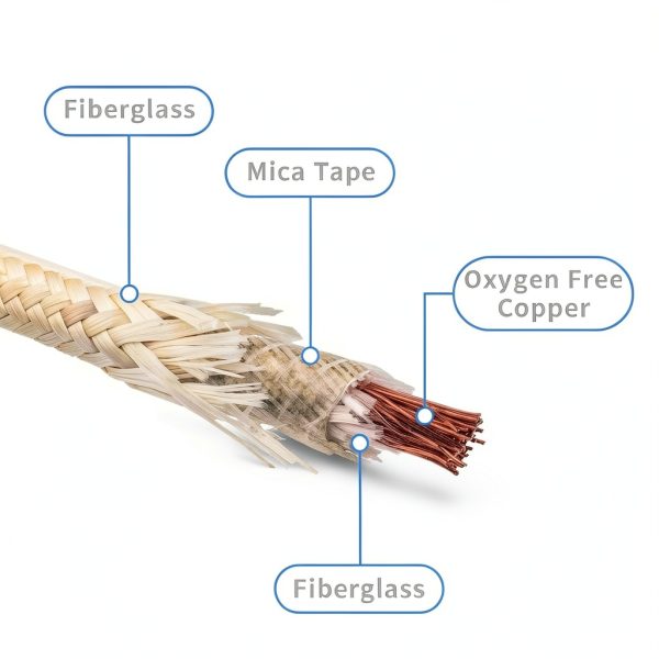14 Gauge High Temperature Wire 16.4Ft, -76-932 ℉ 14 AWG Mica Fiberglass Electronic Copper Wire Insulated Heat Resistant High Temp Electronical Flexible Cable for Lamp Boiler Heater Kiln-1