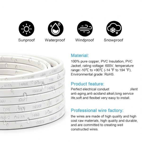 14/2 NM-B Wire YDDECW 250FT Pure Copper Residential Electrical Cable-2